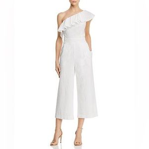 Laundry by Shelli Segal one shoulder white jumpsuit. Size 8